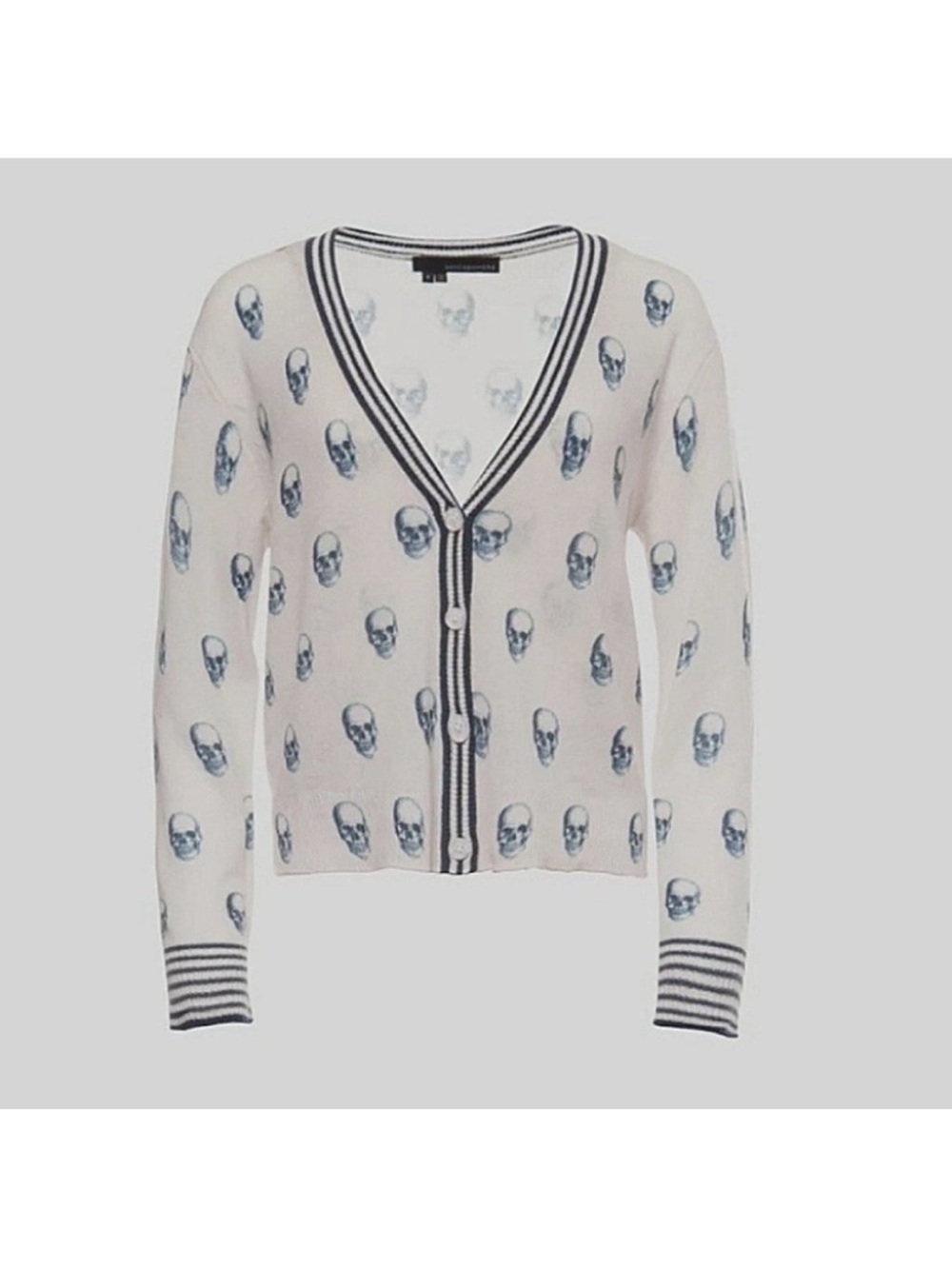 360 Cashmere Skull Cardigan Size Small